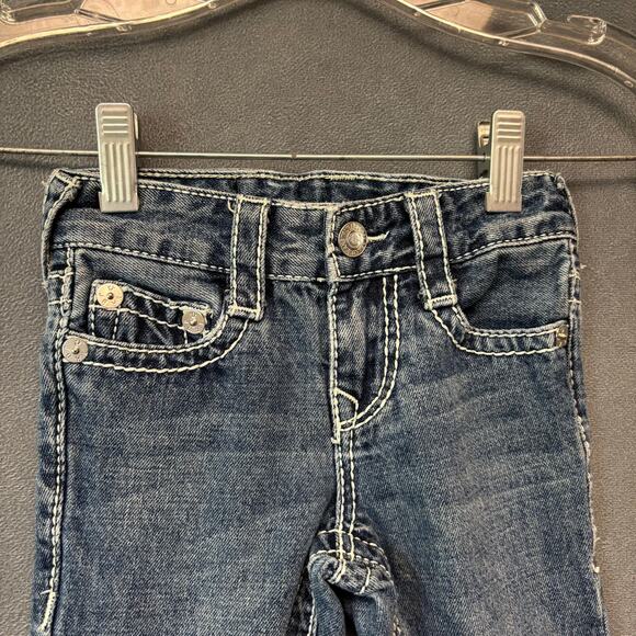 True Religion 2T Jeans Adjustable Waist Streetwear Thick Stitch Hip Hop Straight - Picture 8 of 16